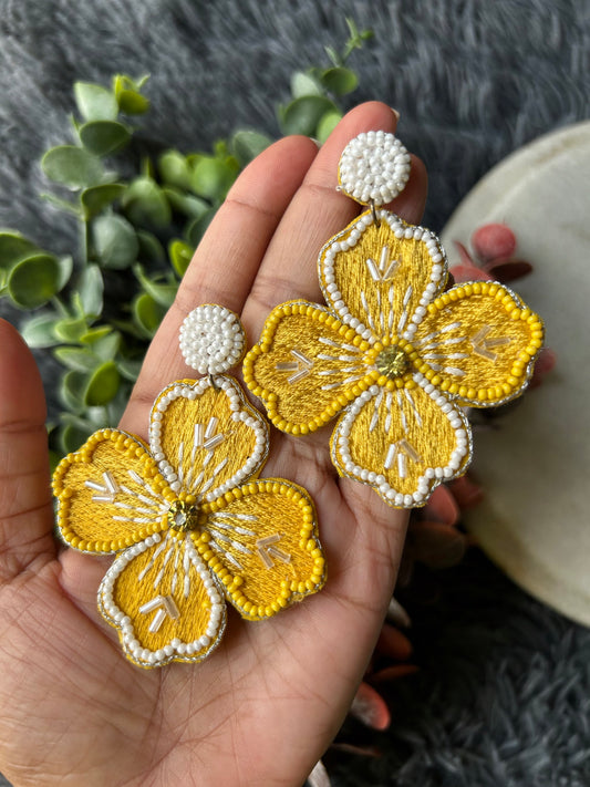 Autumn Blossom Yellow Earrings