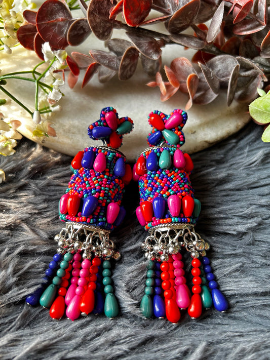 Multicoloured Chandelier Earrings by Kihoy