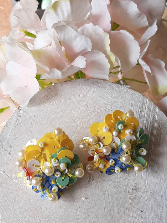 Daffodil Sequined Earrings By Kihoy