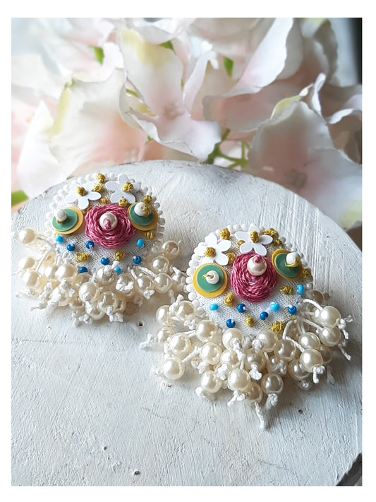 Juliet Hand Embroidered earrings by Kihoy