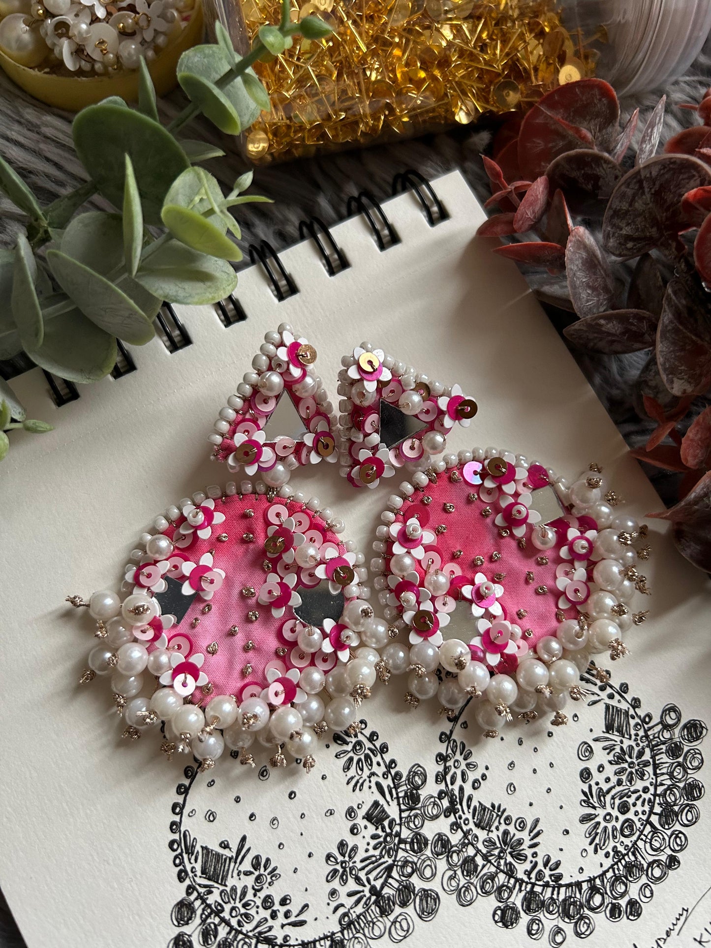 Gulabo Embroidered Earrings by Kihoy