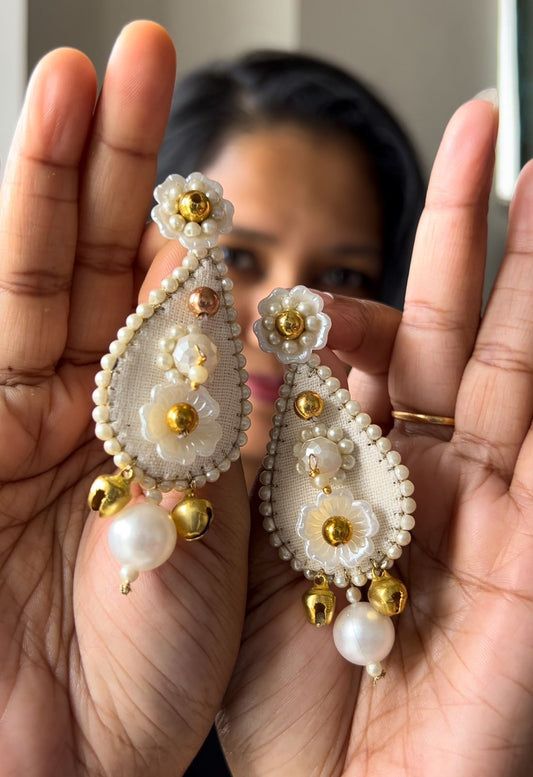 Ivory Tear Drop Kihoy Earrings